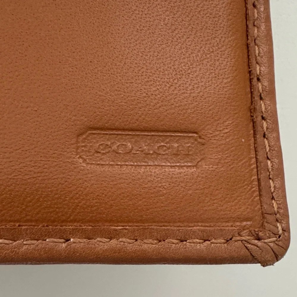 Coach Pale Yellow/Gold and Brown Logo Fabric & Leather Women's Wallet - Picture 4 of 16